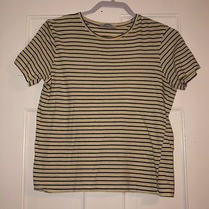 Zara simple size small striped T-shirt yellow navy